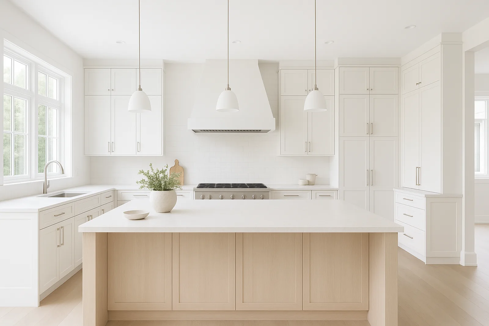 Kitchen cabinetry layout and storage concept