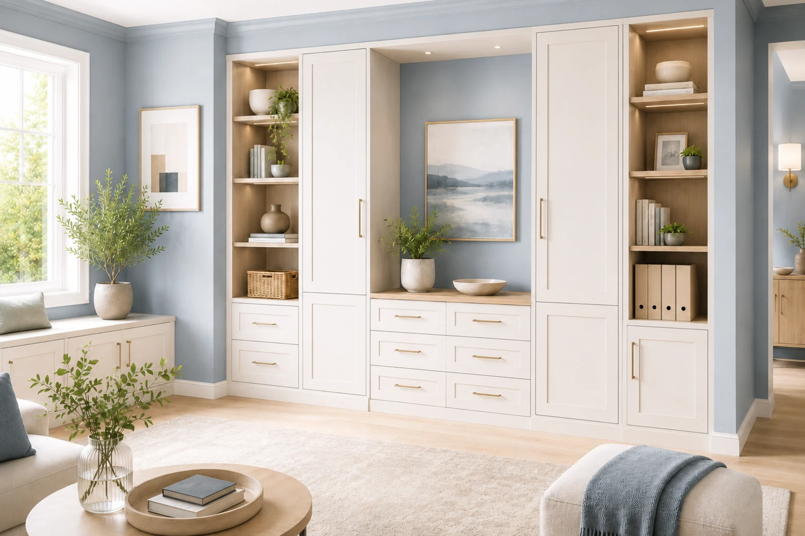 Custom cabinetry and built-in storage concept